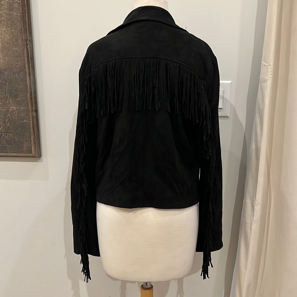 Faux Suede Fringe Jacket